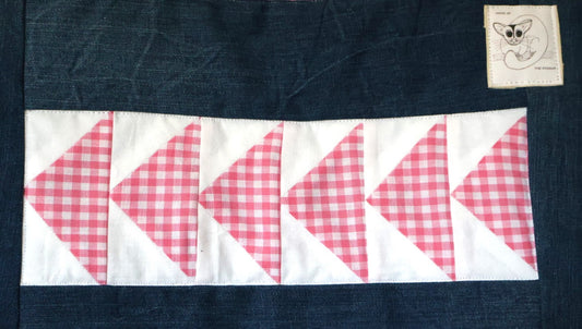 Pink Gingham Flying Geese Jean Bag